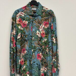 Orian – “Functional Garment” Non-Iron Shirt | Blue Hawaiian Print